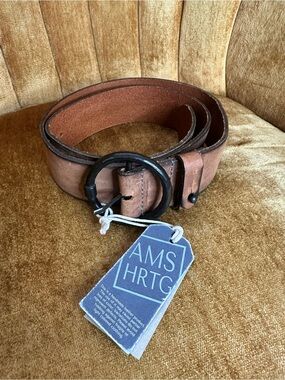 Amsterdam Heritage Pip Wide Full Grain Leather Belt Brown Size 85 S 45501